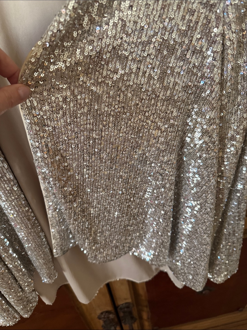 Eliza J Silver Sequin Draped Open Cardigan - Picture 4 of 7